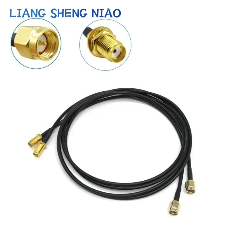 RP-SMA SMA Connector Male to Female Extension Cable Copper Feeder Wire for Coax Coaxial WiFi Network Card RG174 Router Antenna