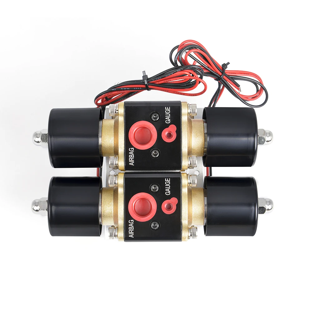 Universal DC12V 4 Valve 200PSI Air Ride Dual Stations Manifold Solenoid Valve For Air Suspension Cars