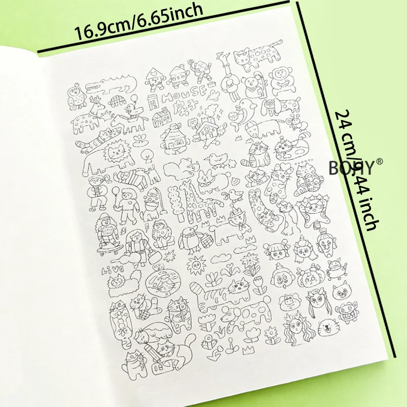 1 Adult Decompression Coloring Book , Themes Such As Cats, Lions, Giraffes, Marine Animals, and Daily Necessities, 32 Pages