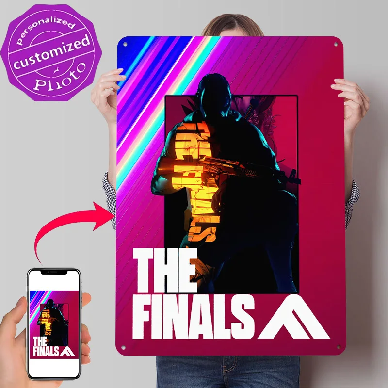 The Finals Game 3D Printed Texture Poster Personalized Wall Art Retro Metal Tin Signs for Office Decor Room Decoration Bedroom