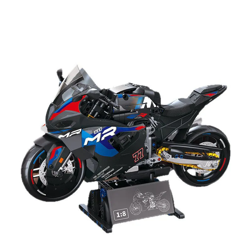

Technical Germany Motorcycle 1:8 Scale M1000RR Building Block Motor Vehicle Model Sets Bricks Motorbike Toys Collection For Gift