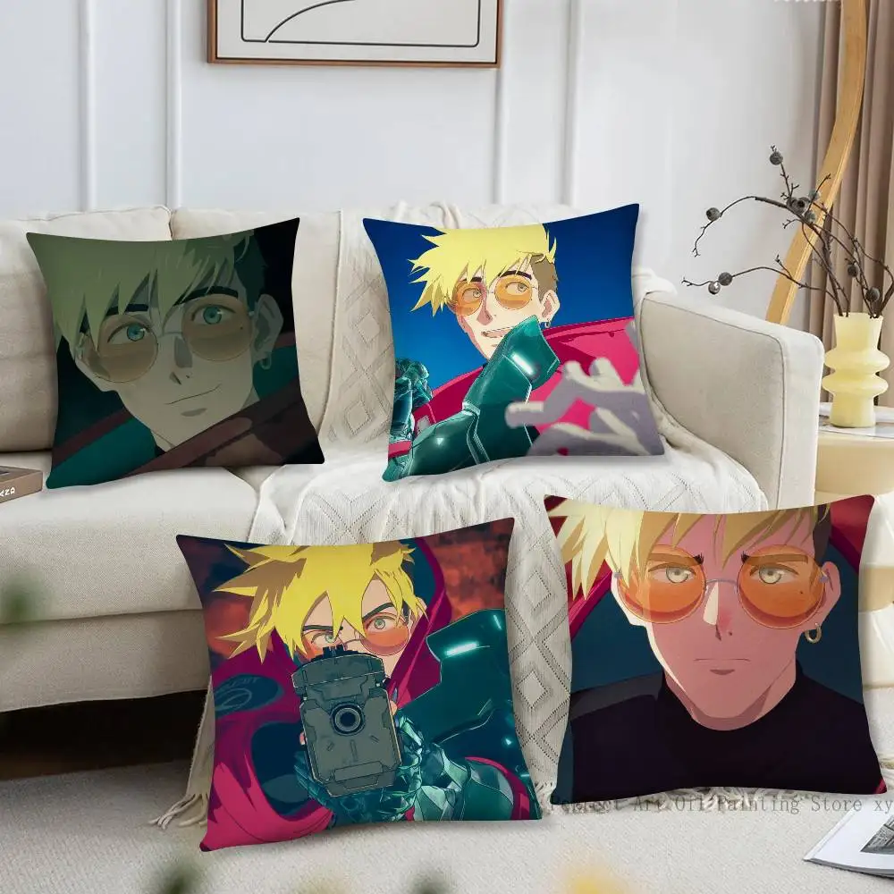 1pc Anime Trigun Pillow Case Fashion Square Pillowcase Bedroom Sofa Room Ins Decoration Leisure