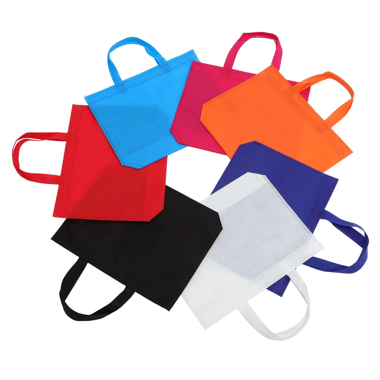 

24Pcs Reusable Tote Bags Colorful Nonwovens Handbag for Grocery Shopping Party Favors Activity Picnic Gift Bag