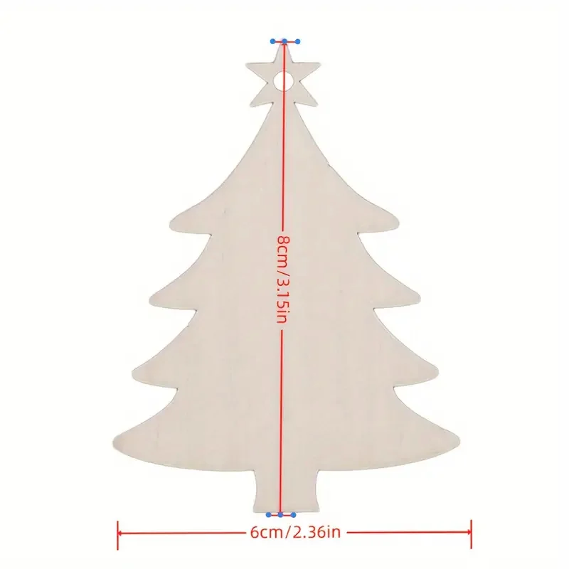10Pcs Christmas Unfinished Wooden Pendant Decorations Wooden Hanging Blank Wooden Slices Graffiti Wood Slices Decor With Twines