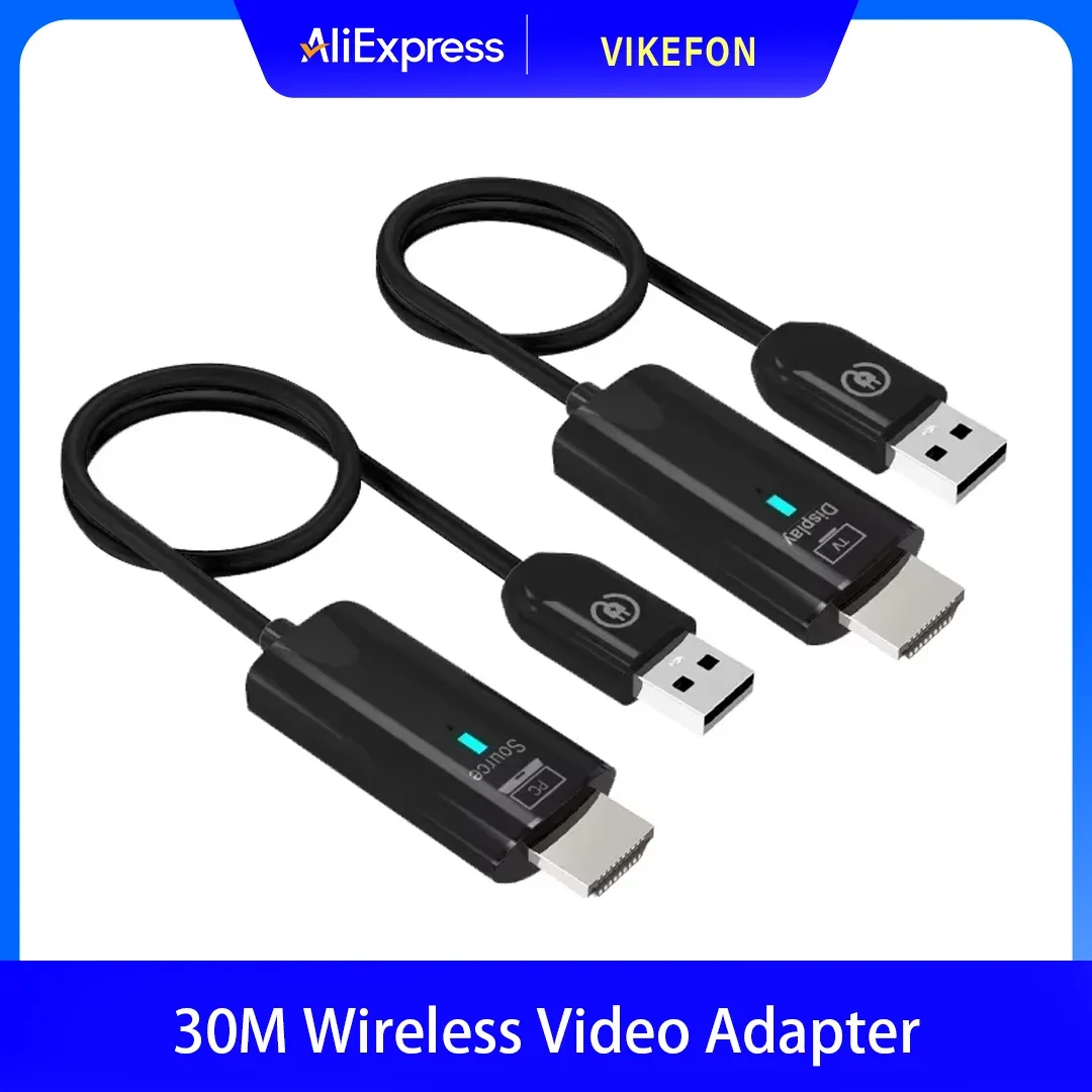 

VIKEFON 30M 5.8G 1080P Wireless HDMI-Compatible Display Adapter Video Audio Transmitter Receiver Dongle For TV Box Projector PC
