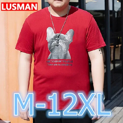 

Large Oversized T-shirt For Men M-12XL/60-160KG Summer Loose Short Sleeve O-Neck Plus Size Cotton Tees