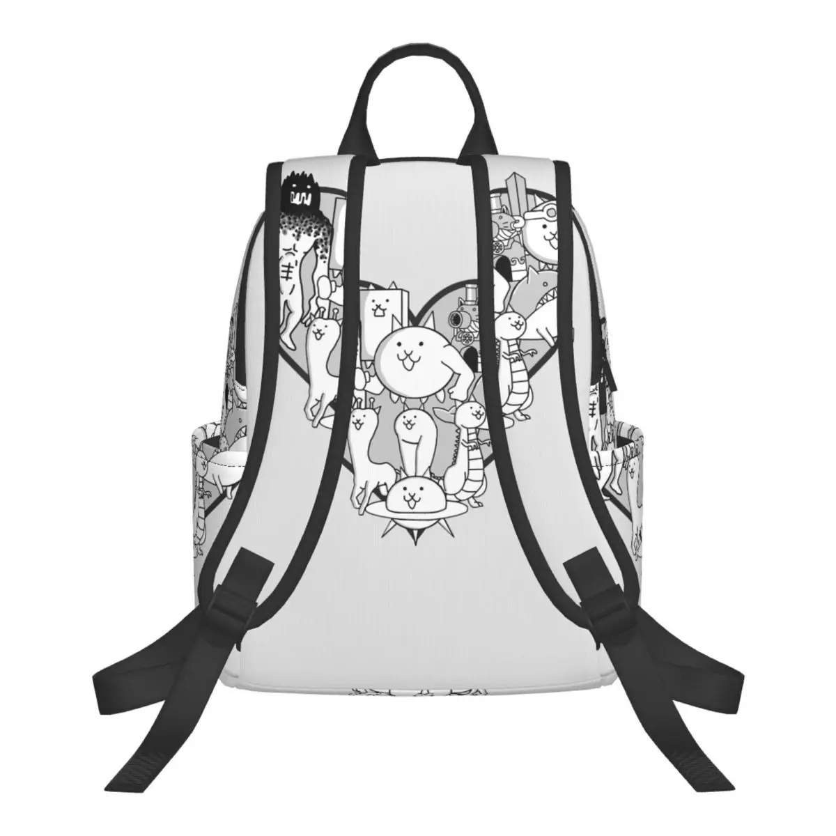 Battle Cats Evolved Cats Mural Student Backpack School Bag Hiking Travel Daypack for Boys Girls Bookbag Shoulder Bags