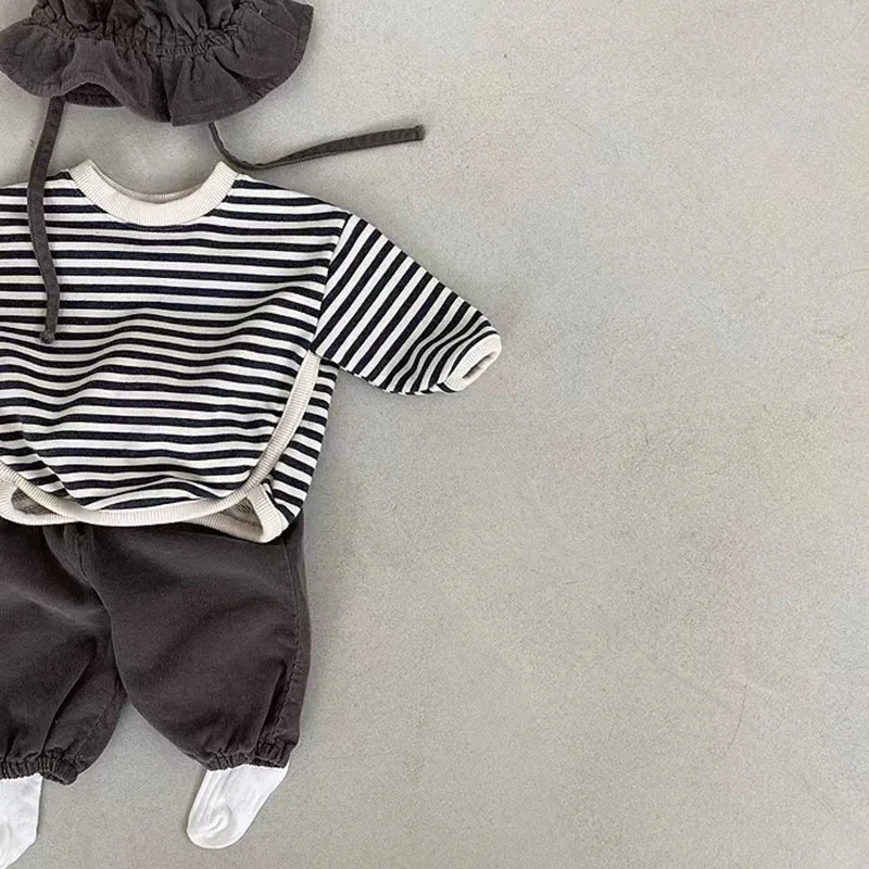 Autumn New Baby Clothes Infant Girls Hoodie Striped Boys Sweatshirts Toddler Tops Clothes