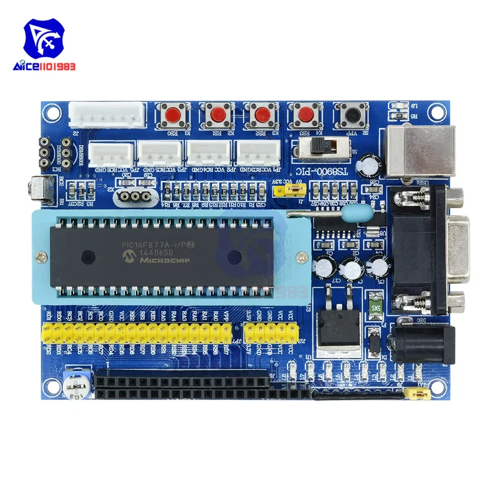 diymore PIC16F877A Development Board DC 12V JTAG Minimum System Microcontroller Module MAX3232 ISP IO ICSP Programmer Emulator