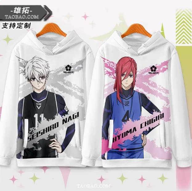 

Anime BLUE LOCK Mikage Reo monokuma Hooded Hoodie Cosplay Autumn Winter Men Women Coat Loose Jacket Tops