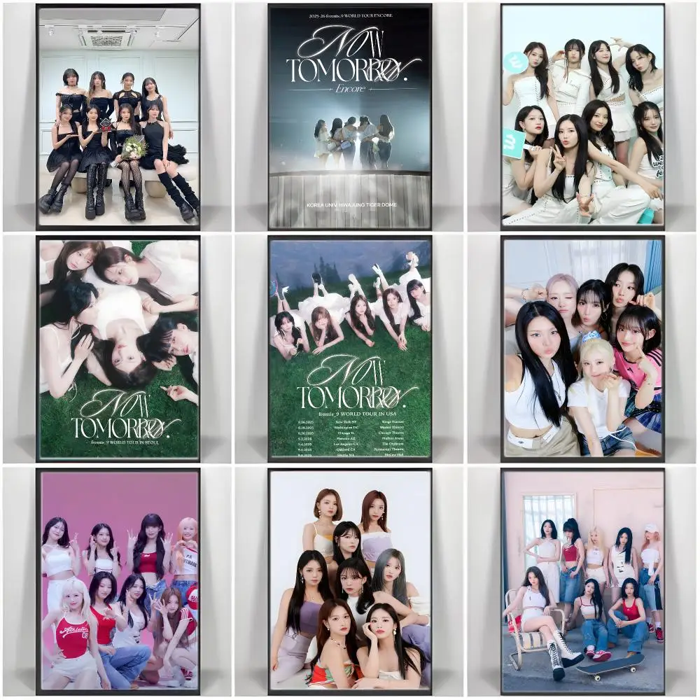 Kpop Girl Group F-Fromis9 Poster  Self-adhesive Art Waterproof Paper Sticker Coffee House Bar Room Wall Decor