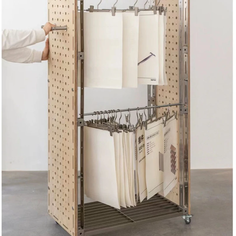 Hanger on the ground, overnight clothes  display rack, movable small cart storage rack