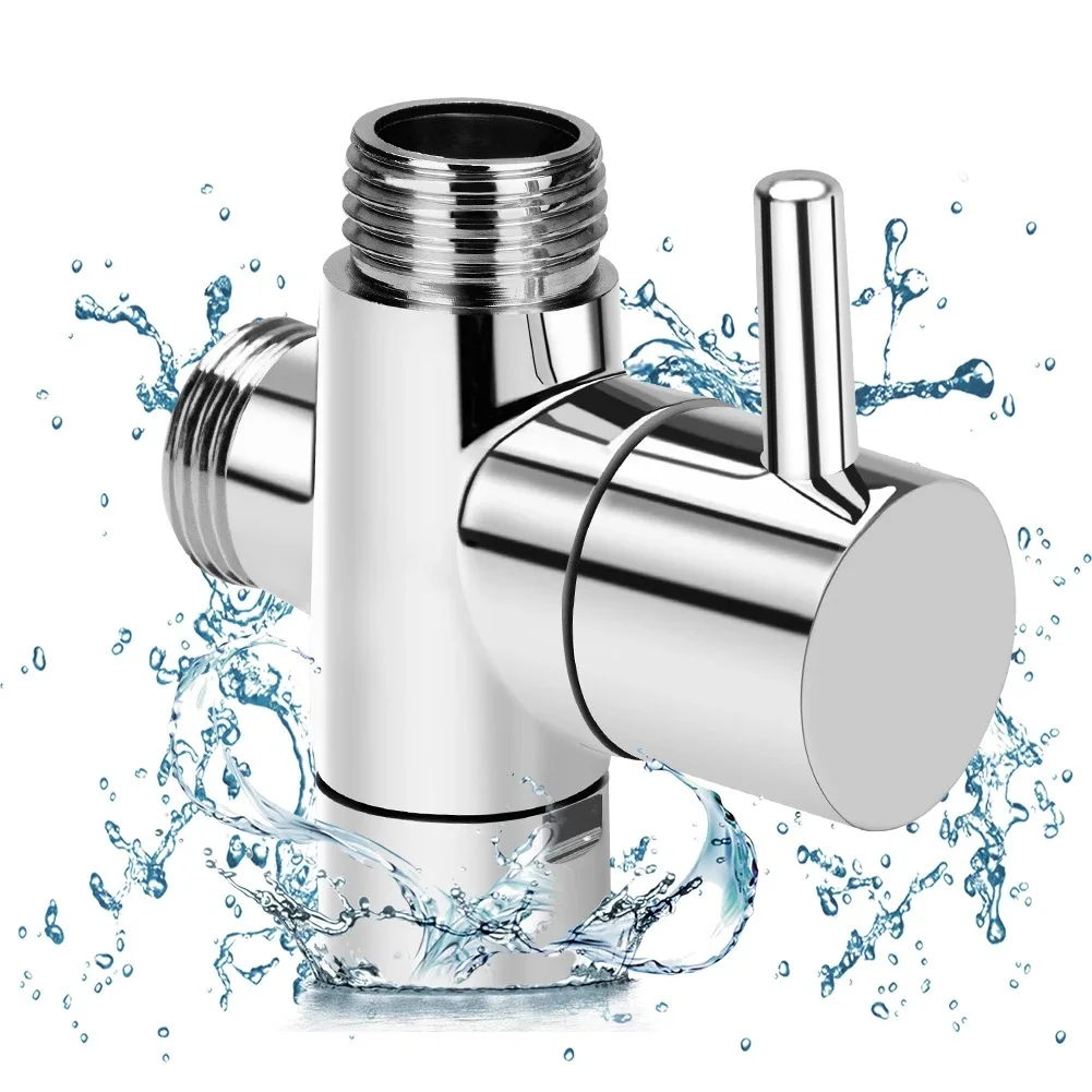 Three-way shower diverter valve for shower faucet, spray head switching valve, 1 to 2 branch adapter connector