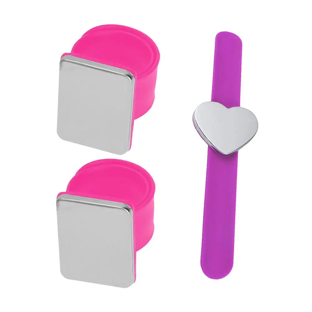 3Pcs Magnetic Pin Holder Hairdresser Silicone Bracelet Stylish Wristband Magnetic Hair Clips Sewing Pincushion Wrist Strap