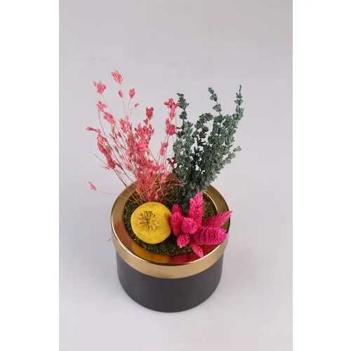 Kibrithane Flower Metal Flower Pot Dry Flower Arrangement