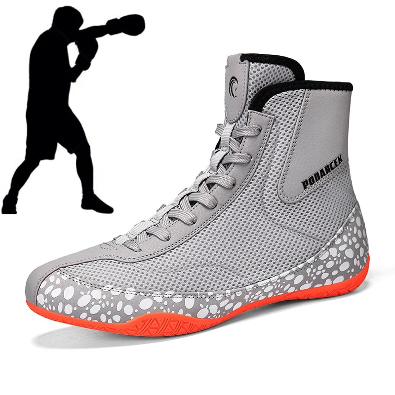 รองเท้ามวยปล้ำน้ำหนักเบาสำหรับผู้ชาย, รองเท้ากีฬามวยแบบตาข่ายระบายอากาศ, รองเท้ามวยสำหรับฝึกซ้อมในร่ม