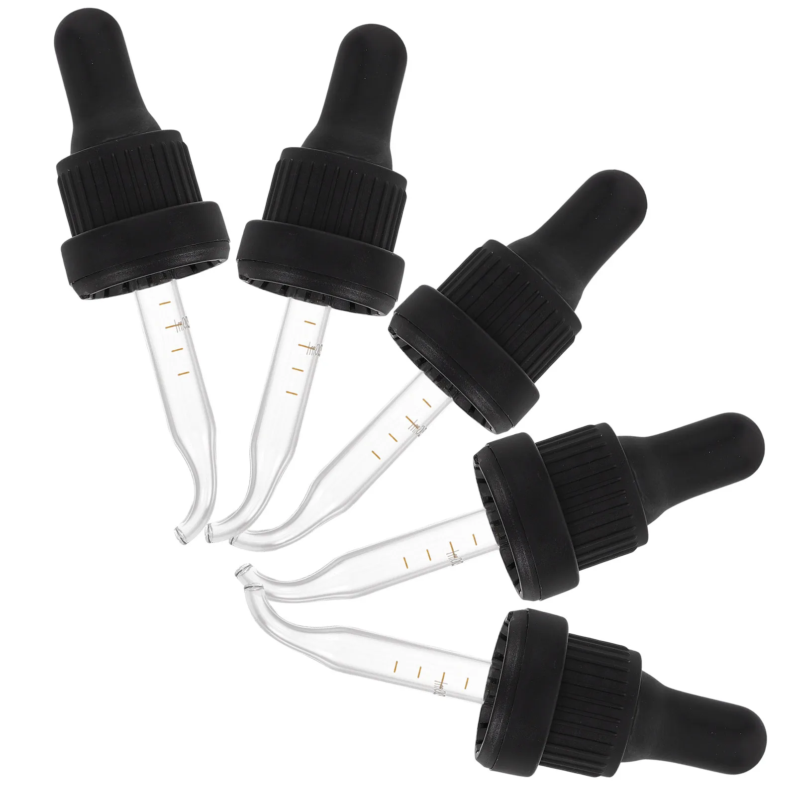 5Pcs Precision Graduated Dropper Caps for Essential Oil Bottles Aromatherapy Perfume Herbal Extracts Reusable Plastic Dropper