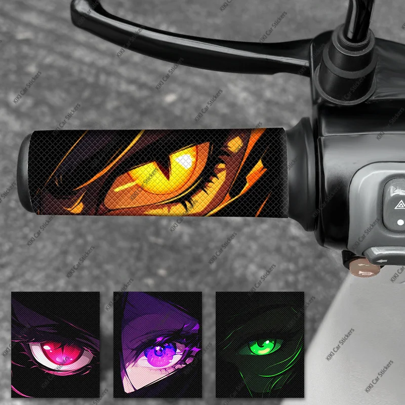 2Pcs/Set Cool Anime Handlebar Stickers Waterproof Sun Protection Vinyl Decal for Motorcycle Ebike Bike JDM Decor