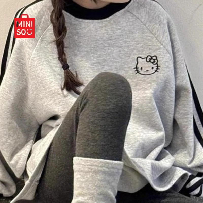 

2025 Hello Kitty Hoodie, Korean Oversized Style for Girls & Kids Cozy Winter Top