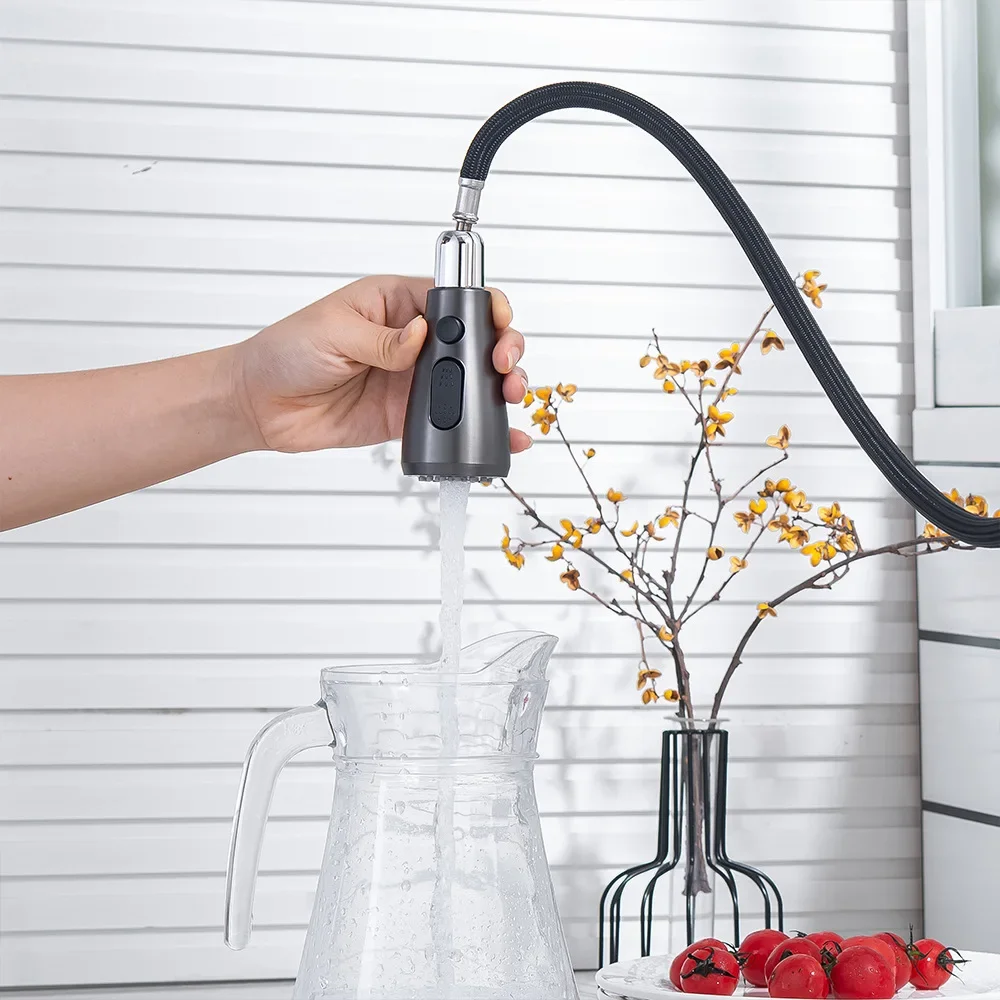 Grey Touch Kitchen Faucets Hot Cold Kitchen Sink Mixer Tap with Pull Down Sprayer Smart Sensor Touch Kitchen Mixer Faucet