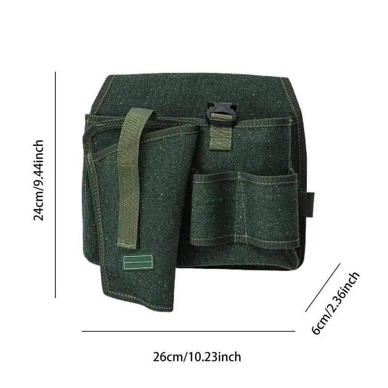 Versátil Canvas Tool Belt para Carpenters, pequena ferramenta malote com cinto, vários bolsos