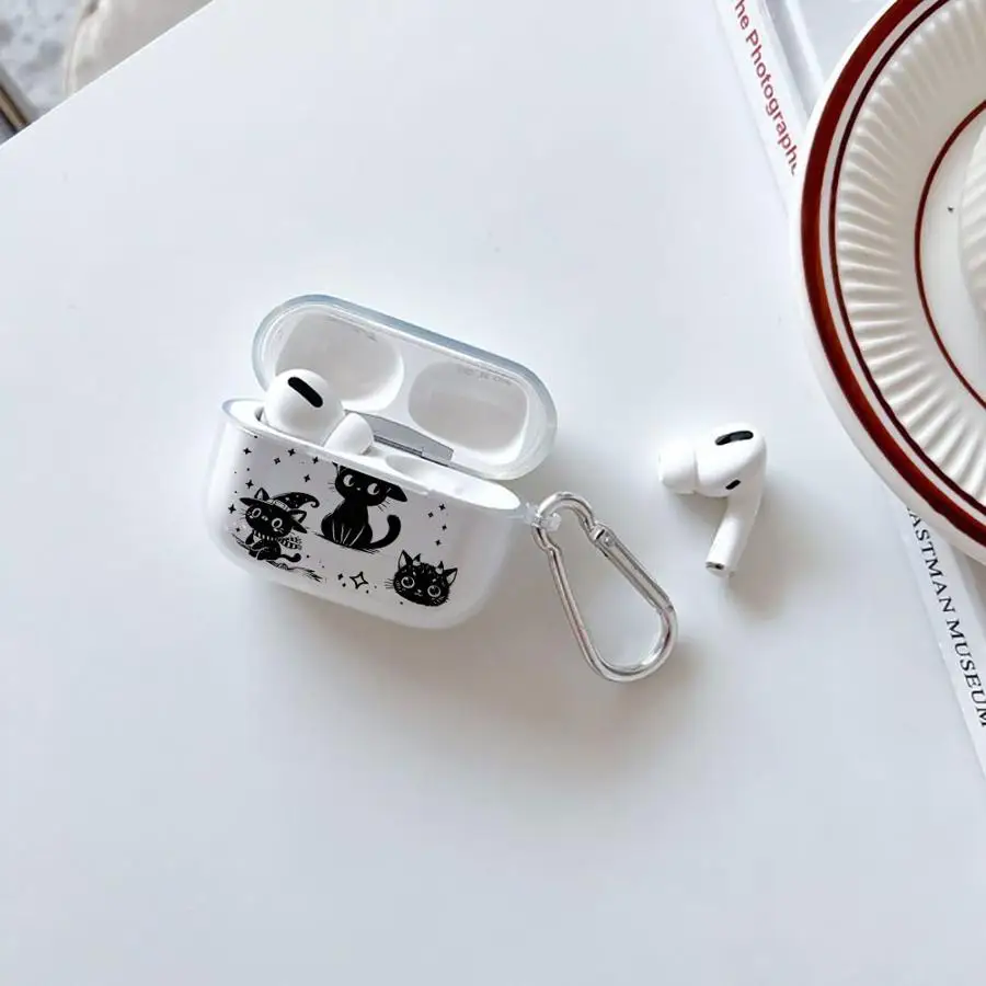 Clear Earphone Cases Cover Case For Airpods Pro 4 3 1 Pro2 2 Pro3 Cute Cat Lovely view 3