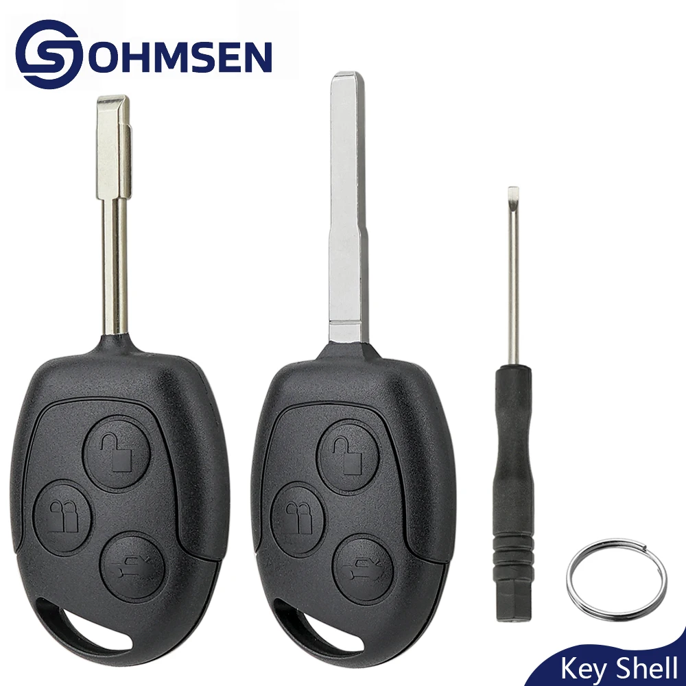 

Корпус для ключа-брелока OHMSEN с 3 кнопками для Ford C-Max, Fiesta, Focus, Galaxy, Mondeo + лезвие HU101 или FO21