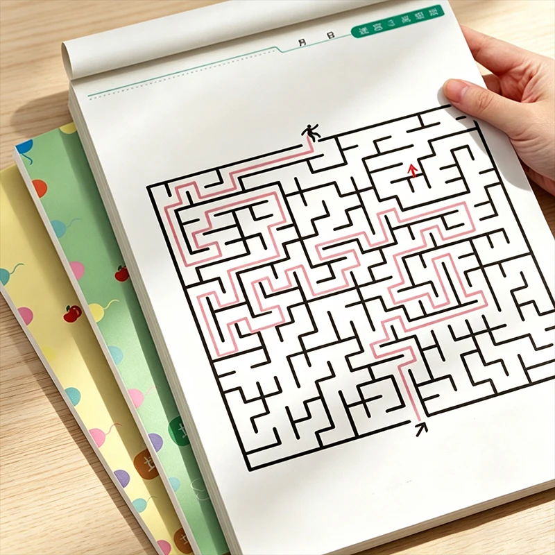 Children's Concentration Training, Maze Training Books, Student Thinking Development Attention Games, Educational Development Toys, Maze Game Books, Children's Comprehensive Learning Aid Books, Back-To-School, as Holiday, Halloween, Christmas Gifts