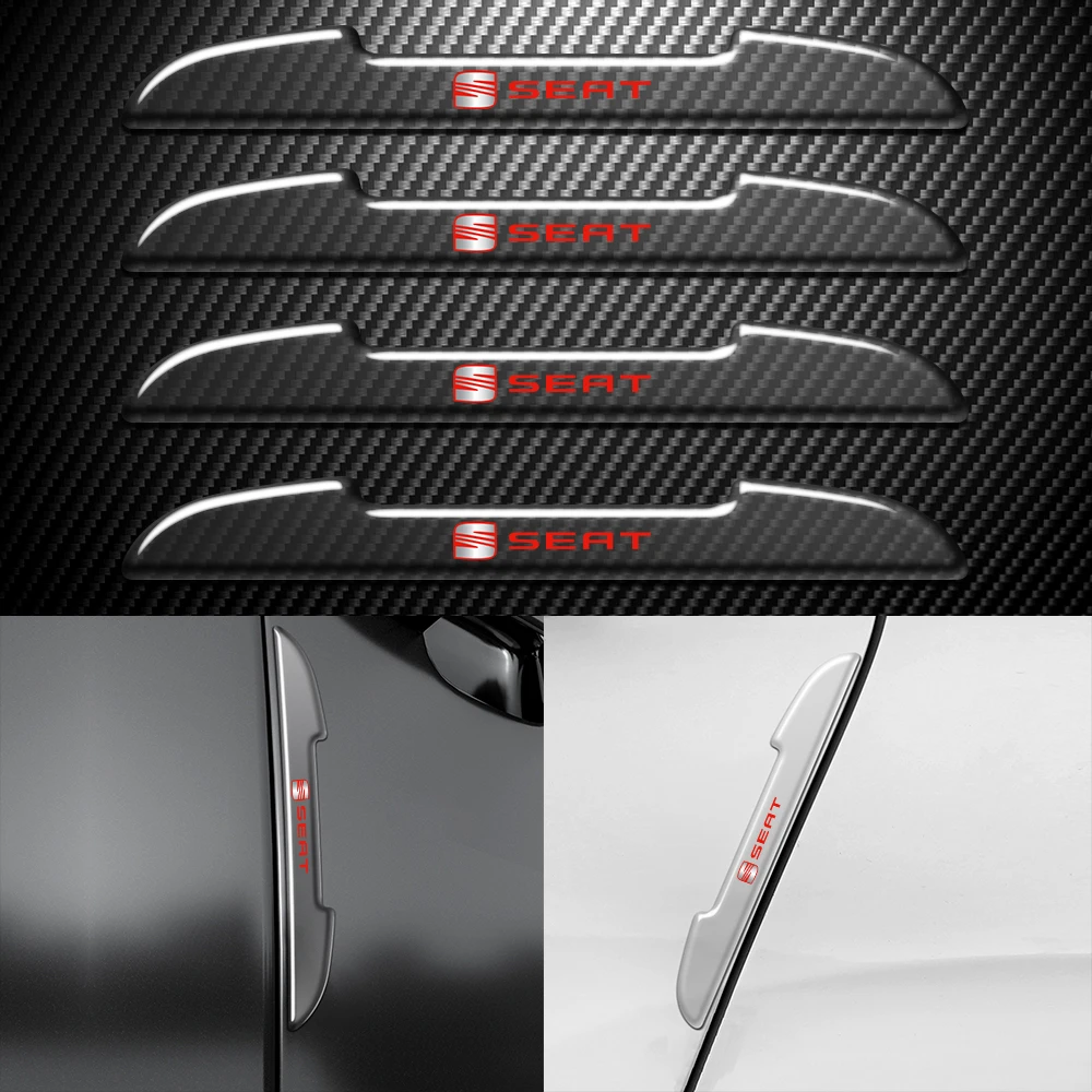 4pcs Car Door Edge Guard Anti-Collision Strip Stickers For Seat Cupra FR Racing Ibiza Leon E-racer Ateca Exeo Altea Formentor