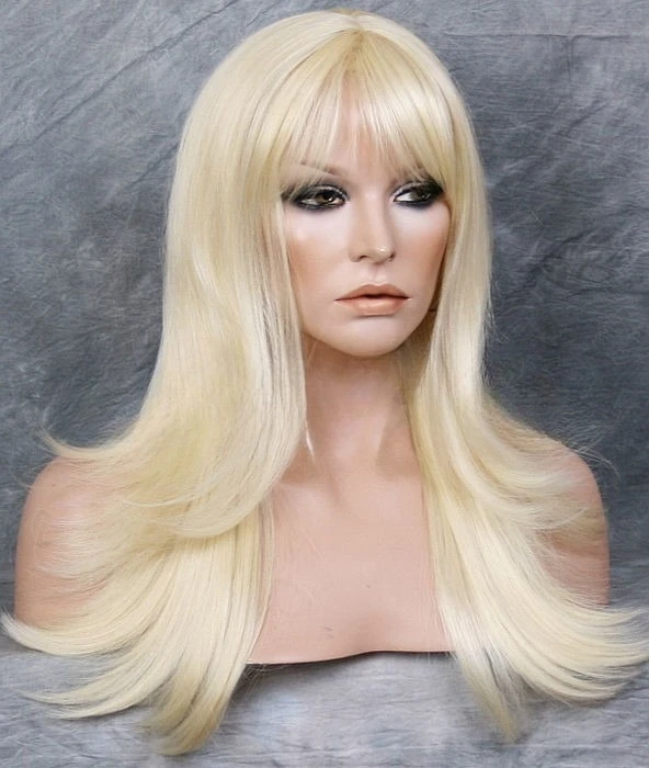 Parrucca Miscela CAPELLI HEAT SAFE Lungo Rettilineo Biondo Pallido WBMS 613