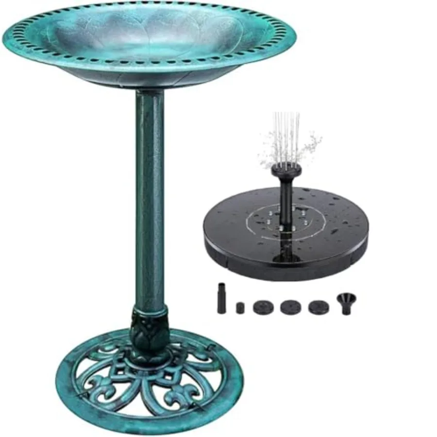 

KKY 28 Inch Bird Bath Outdoor Garden Resin Lightweight Retro Courtyard Art Color