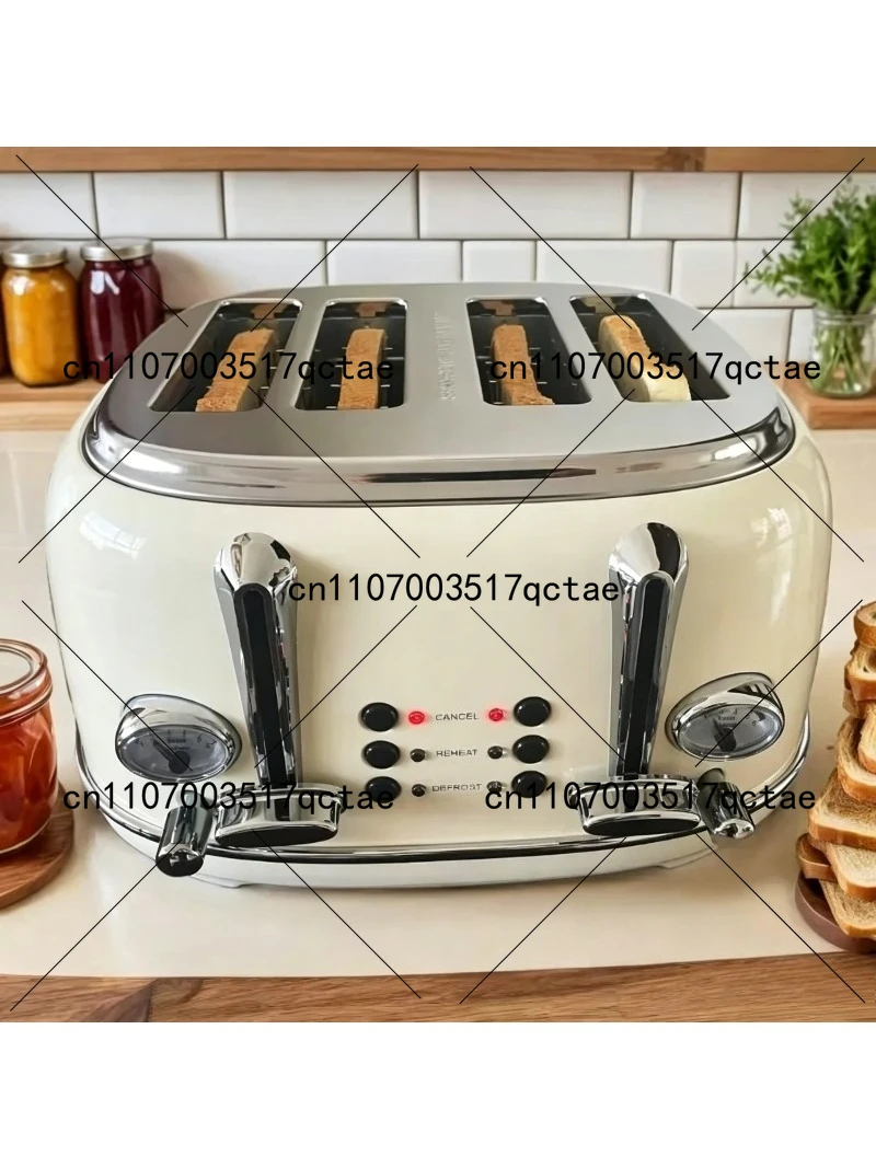 Four Pieces Fully Automatic Multifunctional Toaster Toaster Driver Home Toast Breakfast Maker Vintage Toaster