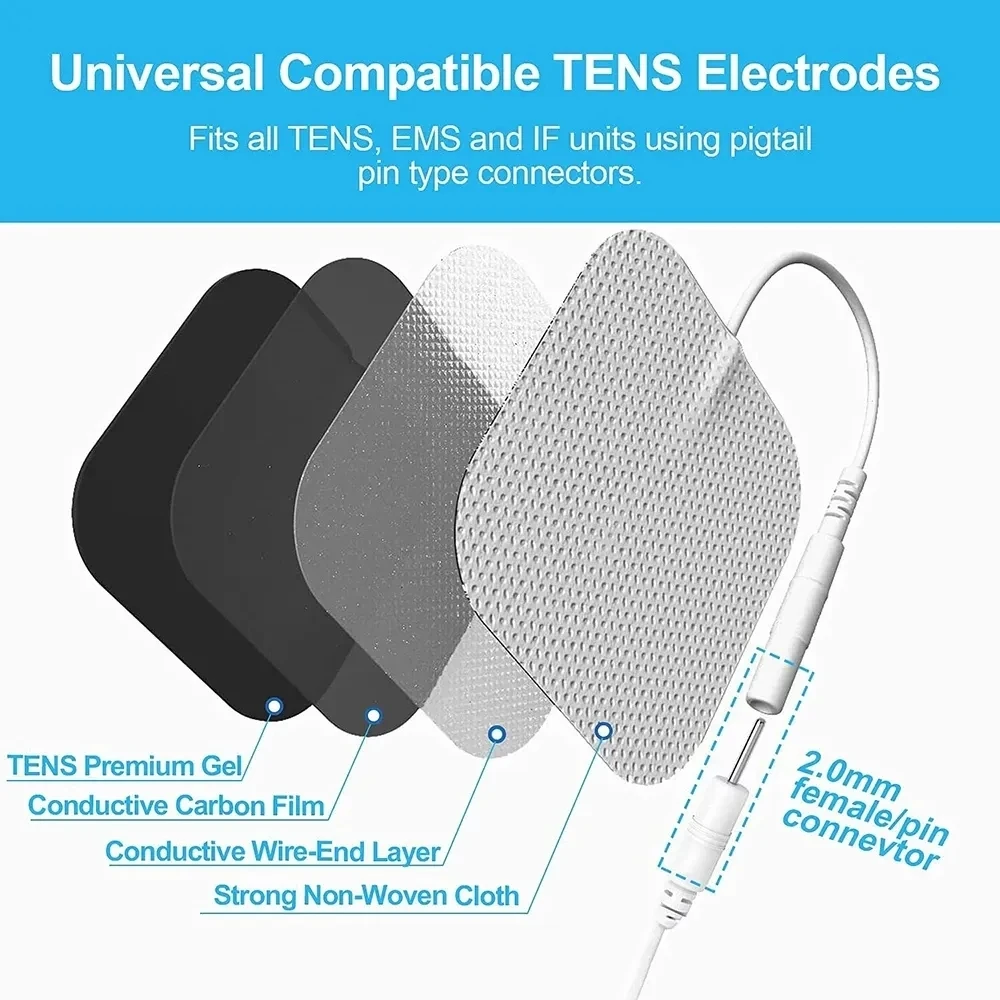 10/100PCS Dropshipping Physiotherapy Tens Machine Electrode Pads Gel Tools Electric Muscle Stimulator Patch Acupuncture Massager