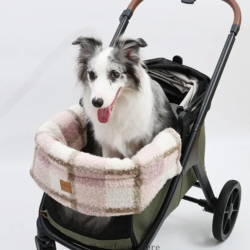 Pet Strollers Liner Set for Dog and Cats, Soft Polyester Interior Cushion Pad, Two-Piece Comfort Insert for Walking, Travel 3XUF