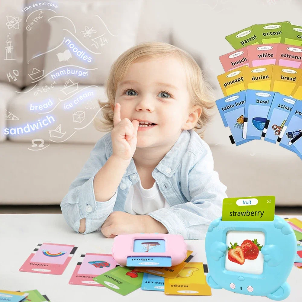Montessori Parlante Bambini Apprendimento precoce Giocattoli educativi con suoni Sviluppo linguistico Flashcardrds per bambini