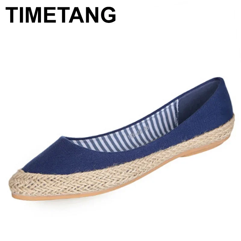 TIMETANG plus size 41 new women comfortable cavans flat casual shoes fashion nurse officer driver lazy loafer shoes C314