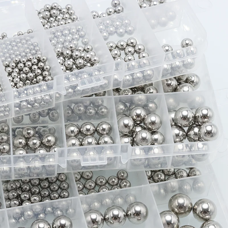 Buon kit di sfere in acciaio inossidabile 304 Solido cuscinetto liscio Sfera sferica in acciaio con perline 2/3/4/5/6/8/9 ~ 12mm per la pesca con fionda da skate
