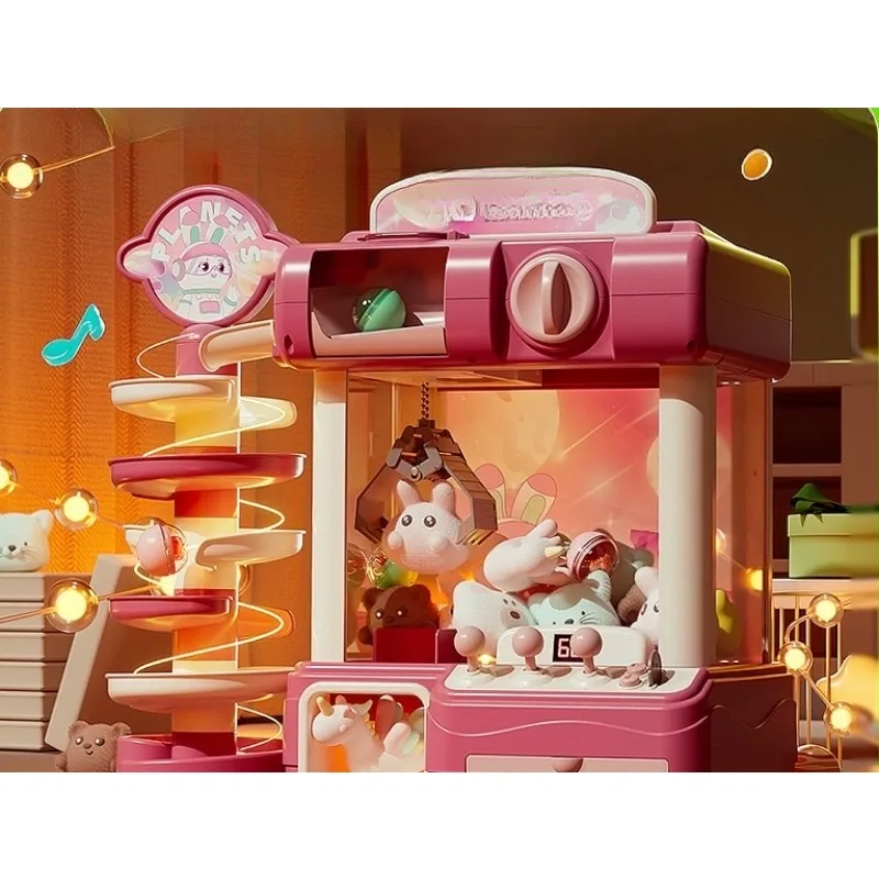 Children's doll grabbing machine toy large and small household coin clip doll twisting machine girl