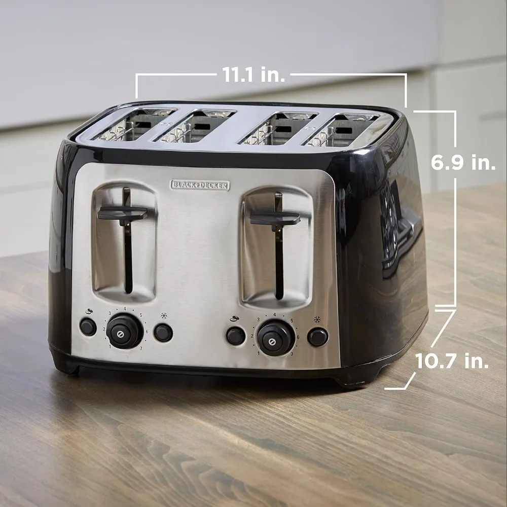 

4-Slice Toaster, Extra Wide Slots, 7 Shade Settings, 1400 Watts, Frozen and Bagel Buttons, Toast Shade Selector, Extra Lift