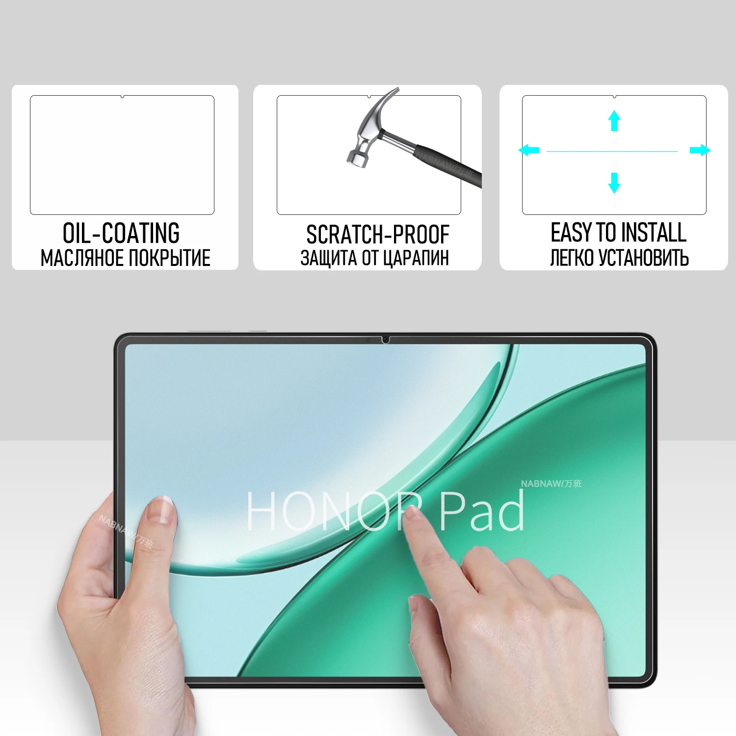 On Honor Pad X10 Tempered Glass Screen Protector For Honor Pad X10Pro Film Pad10 Pro HD Damage-Proof Easy To Install 2-Pack