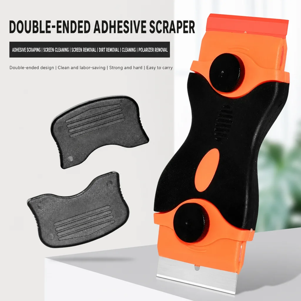 Razor Blade Scraper Double Edge Razor Scraper Remover Tool with Razor Blades for Labels Stickers Decals Removal Tint Vinyl