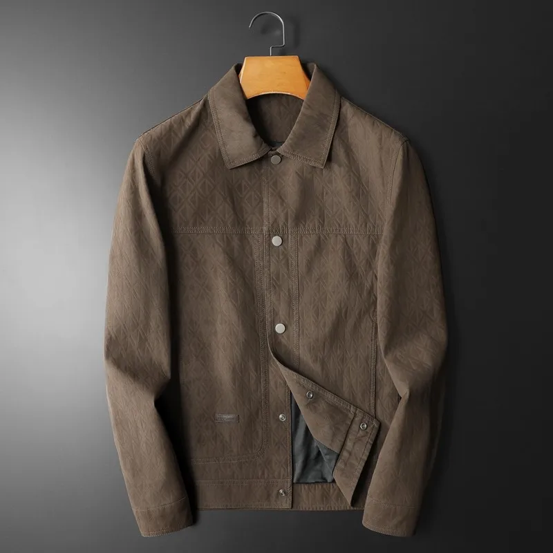 

Spring 2026 Men's Slim Fit Motorcycle Leather Jaet Stand Collar Waterproof PU Leather Coat Trendy Brand Haome Faionable