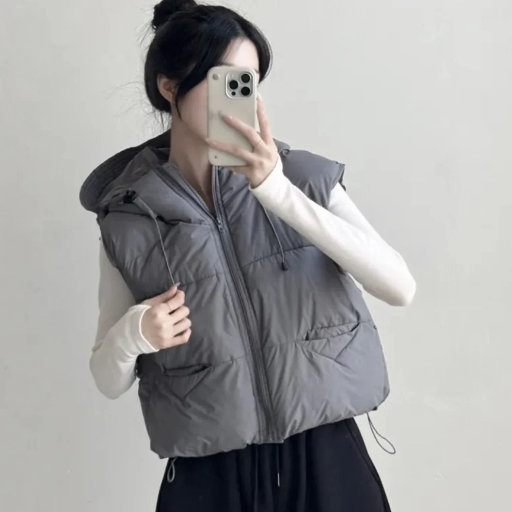 

Chic ort Svel Vest Women's Faion Autumn Winter New Arrival Loose Fit Hooded ature oulder Top Commute Sle