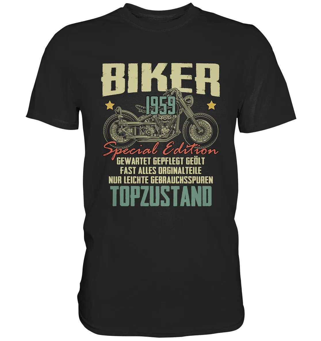 64Th Birthday Motorcyclist 64 Years 1959 Biker Motorcycle Retro T Shirt