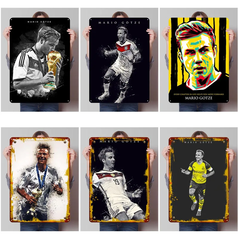 Mario Gotze Metal Signs Football Sports Posters Garage Decoration Living Room Custom Tinplate Sign for Wall Art Decoration Decor