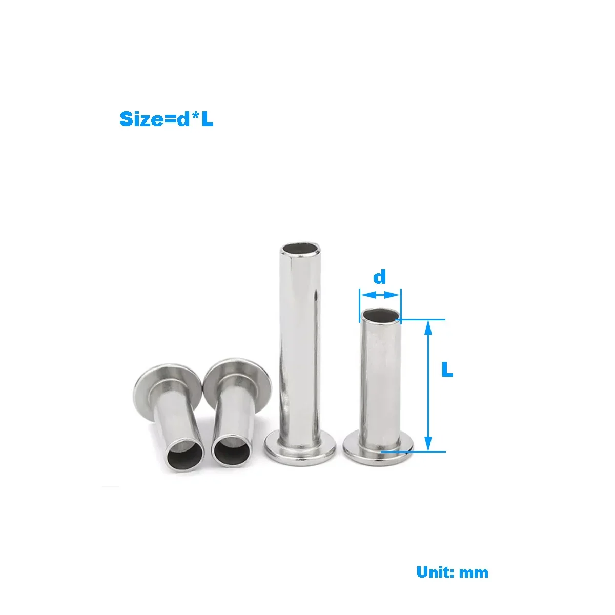 

304 Stainless Steel Flat Head Semi Hollow Rivet / Flat Round Head Hollow Rivet M2M2.5M3M4M5M6