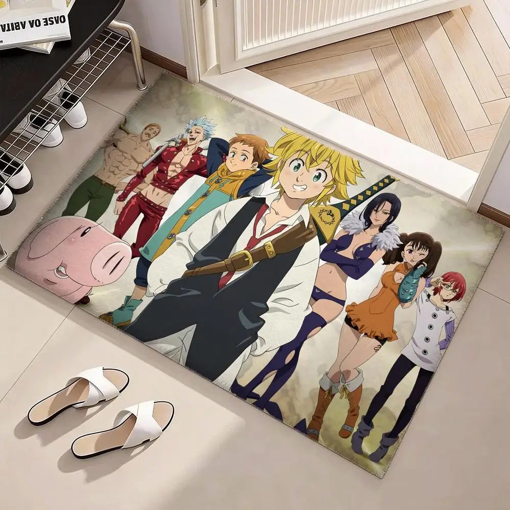 AnimeThe S-Seven Deadly Sins Floor Mat Soft Flannel Non-Slip Door Mat - Thickened Rug for Living Room Home Decor
