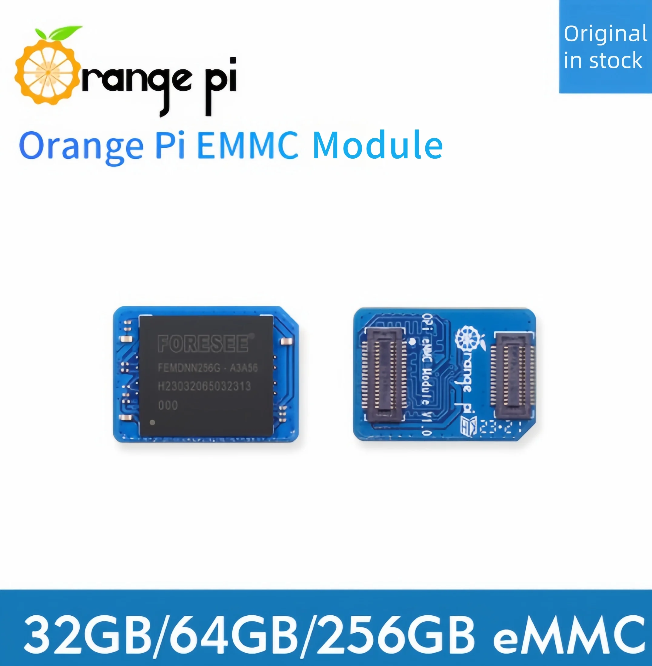 

Orange Pi EMMC module 32GB, 64GB, 256GB