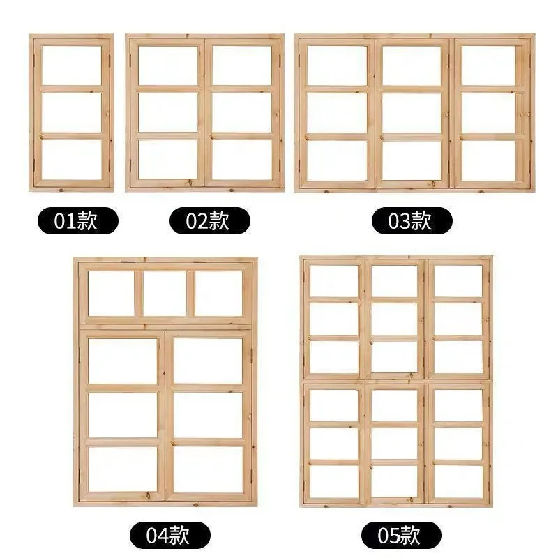 Modern Chinese Solid Wood Arched Window Antique Glass Pastoral Style for Homestay Simple Design
