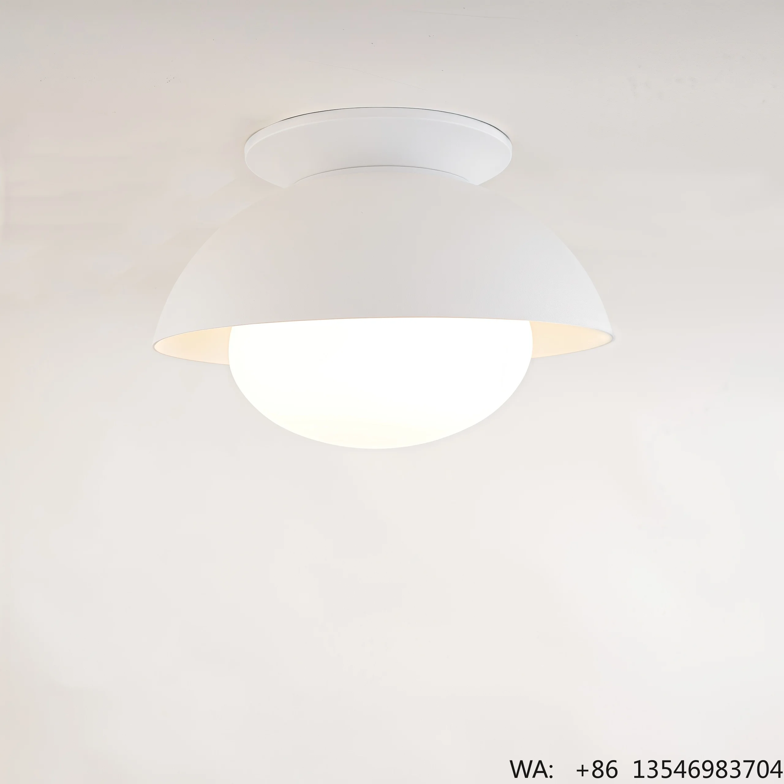 For CUL Listed Modern AC Custom White Ceiling Lamp Glass Shade LED Light E12 Home Office Hotel Projects AEF1001MW